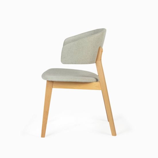 Стул Lolly деревянный и светло-серая ткань