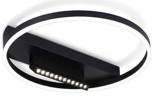 Потолочный светодиодный светильник FL51458/1+1 BK черный 60W 3000K-6400K+4200K D500*110 (ПДУ РАДИО 2.4G)