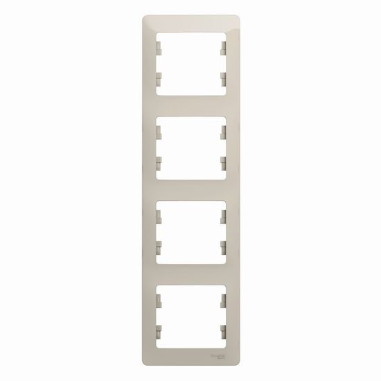 Рамка 4-м Glossa вертикал. молоч. SE GSL000908