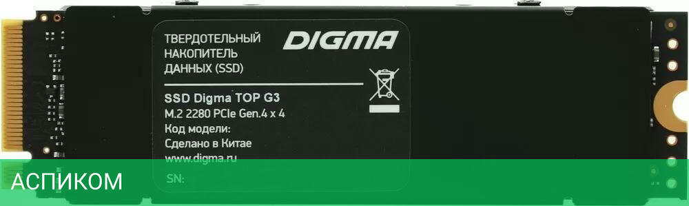 SSD диск Digma Top G3 1Tb (DGST4001TG33T)