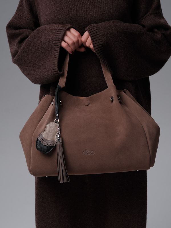 Замшевая сумка Vasilisa DBR 31210 серо-коричневый
