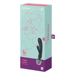 Вибратор-ванд 2 в 1 Satisfyer Triple Lover, серый
