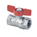 Кран шаровой латунь хром R251D Ду 20 Ру42 ВР бабочка красная Giacomini R251X004