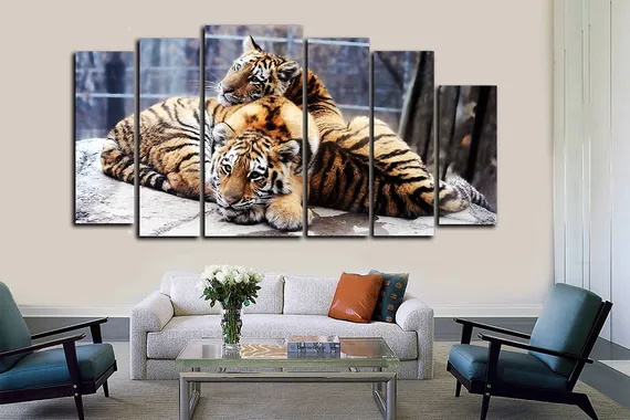 Модульная картина "Два тигра"