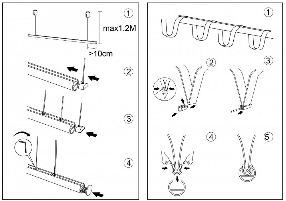 Крепление для треков-ремней Denkirs BELTY ROD TR5536-BK