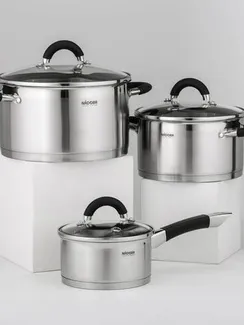 Набор кастрюль NÁDOBA OLINA, 3 шт: 1,5 л, 3,2 л, 6л