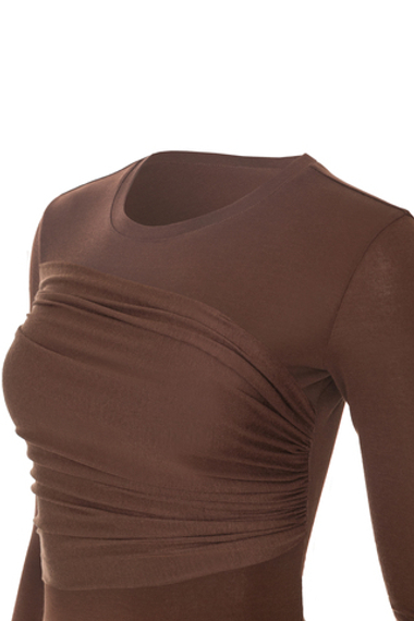 “Silhouette” Лонгслив с драпировкой на груди