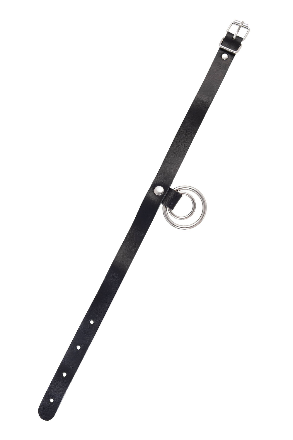 Черный чокер-ошейник с кольцом в кольце