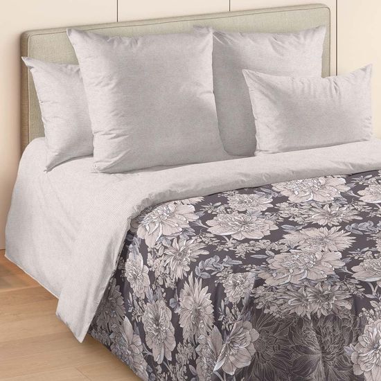 Двуспальный с европростыней комплект постельного белья Пленительная грация сатин