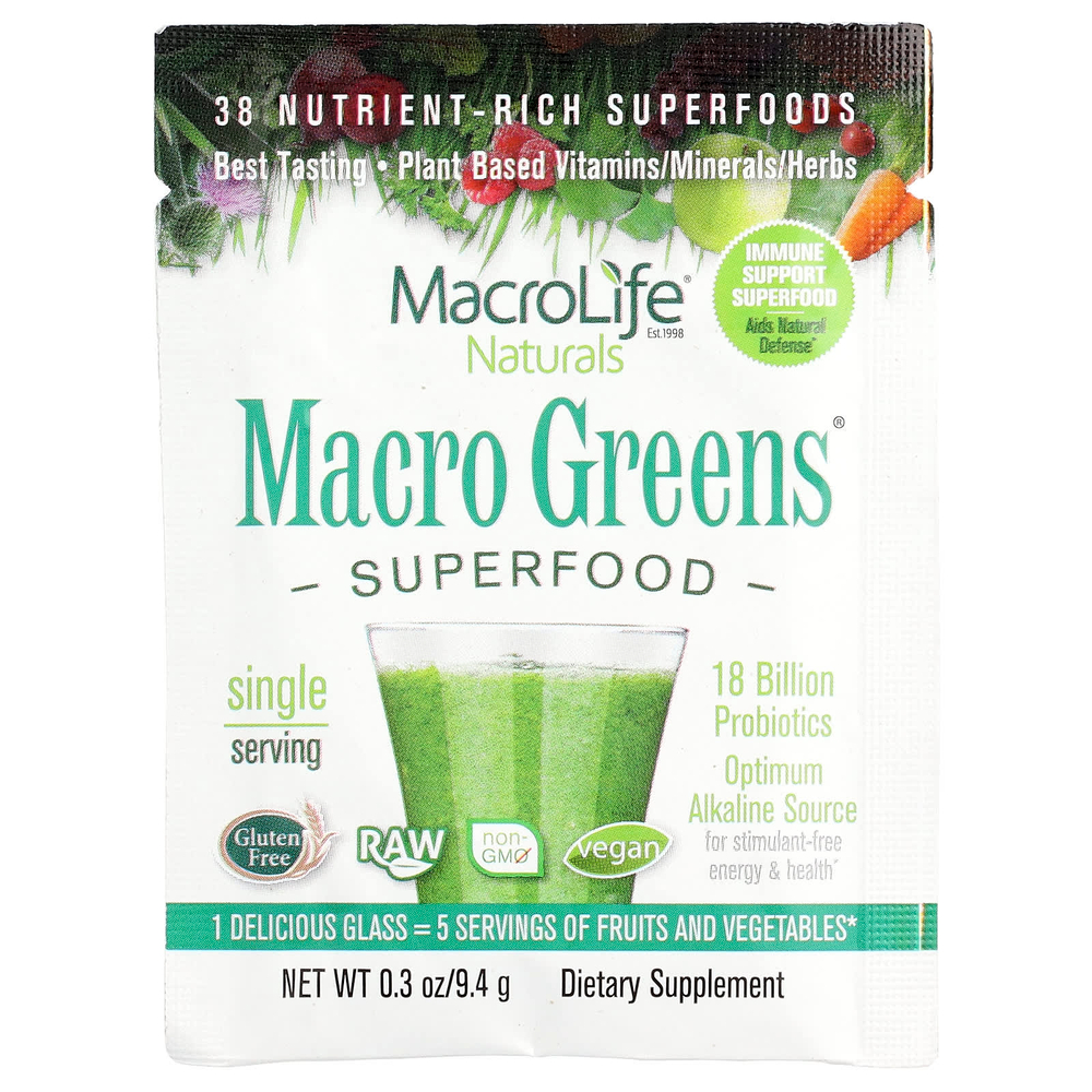 Macrolife Naturals, Macro Greens®, суперфуд, 9,4 г (0,3 унции)