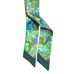 Шелковый твилли шарф Mollen Рассвет светло-серый