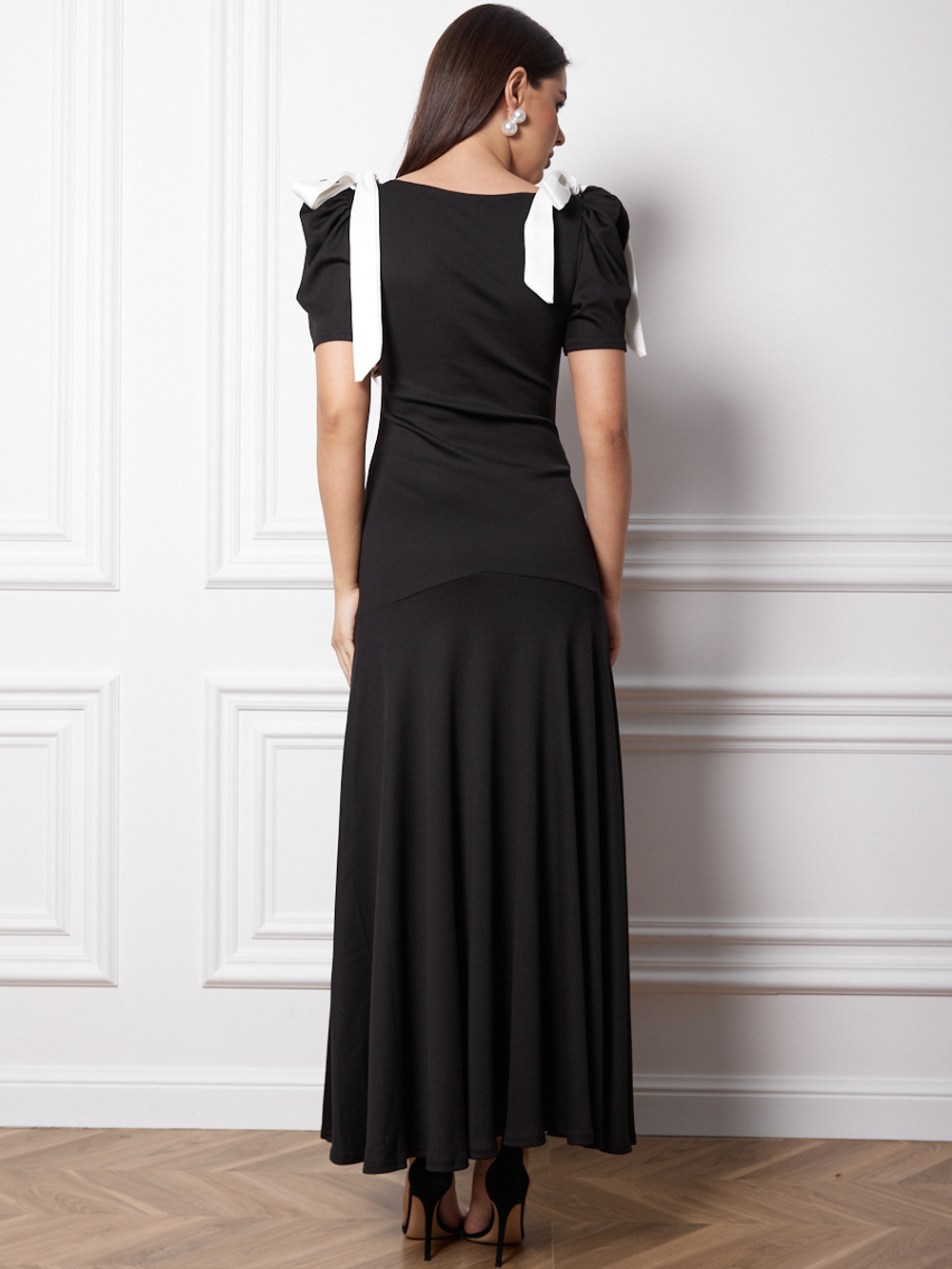 Платье длинное вечернее с бантами