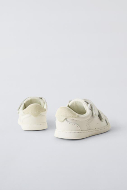 ZARA КЕДЫ ИЗ КОЖИ С РЕМЕШКАМИ, БЕЛЫЙ