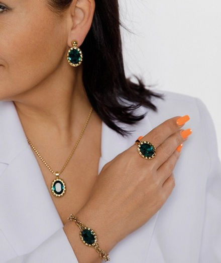 Кольцо Qudo TIVOLA UNICA big (G/P) Emerald 60 686947 размер 19