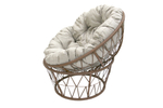 Кресло для отдыха Garden Story Папасан ротанг искусственный 1уп. ( бежевый, подушка бежевая) (М)