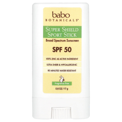 Babo Botanicals, Super Shield Sport, стик, SPF 50, без отдушек, 17 г (0,6 унции)