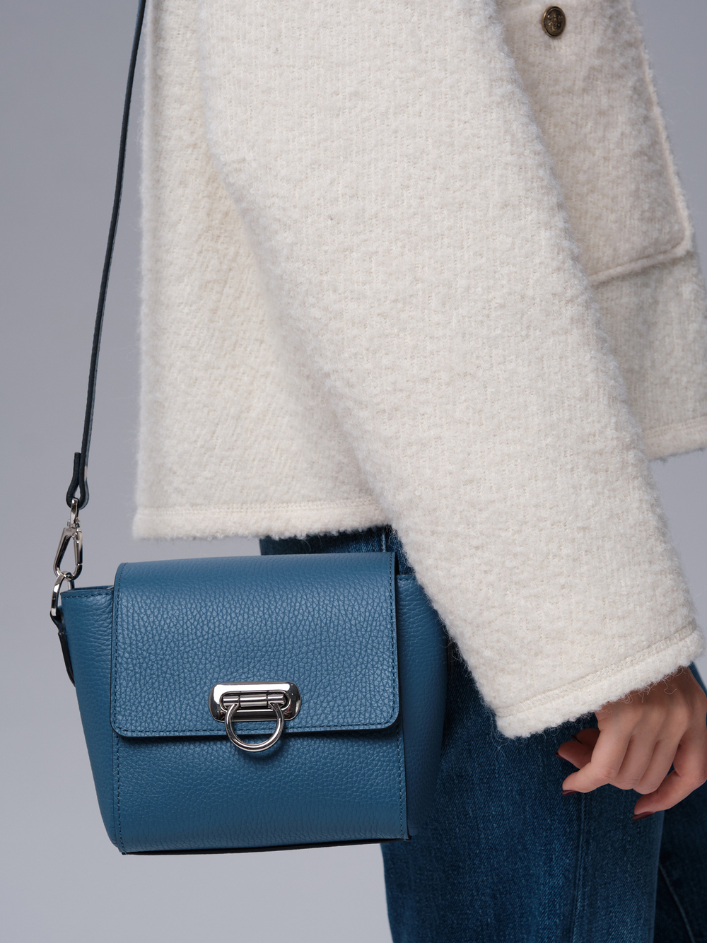 Мини-сумка кросс-боди Azaro 3520 синяя сталь