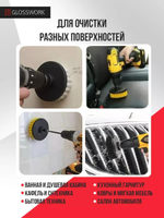 Glosswork Drill Brush Medium Щетка для чистки ковров, средней жесткости, под дрель