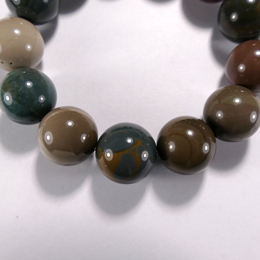 Бусина из агата Алашанского, зелено-коричневого, шар гладкий 16 мм