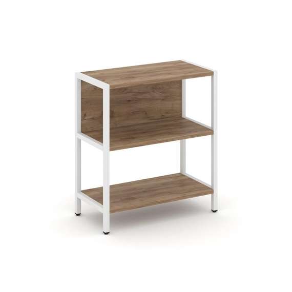 Shelf System Односекционный стеллаж двухярусный SN.STM-211 Дуб Табак/Металл Белый 810*400*879