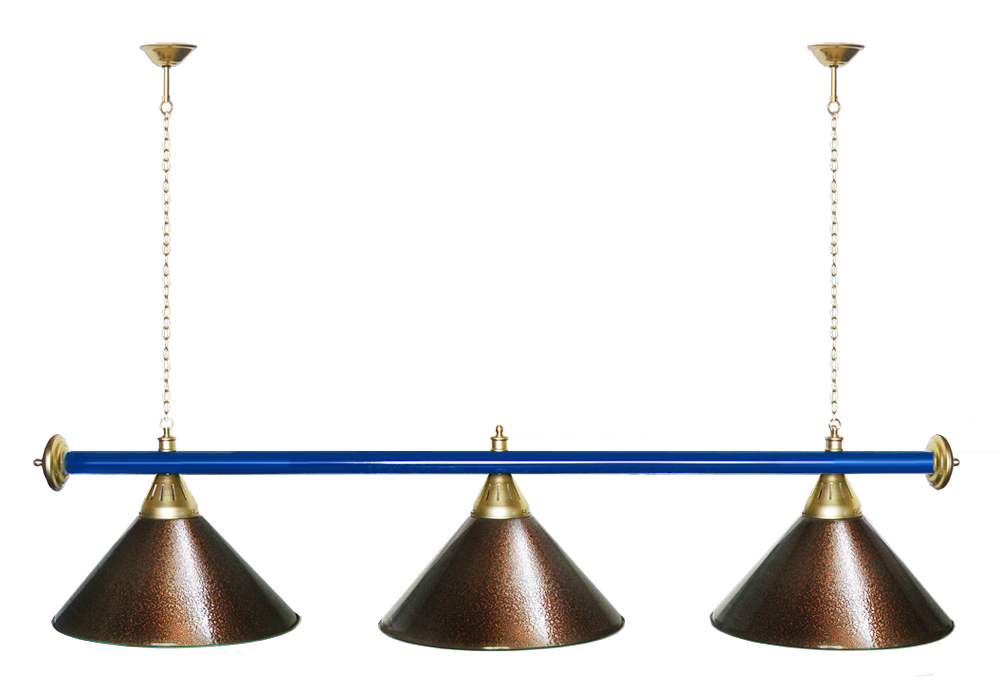 Лампа STARTBILLIARDS 3 пл. (плафоны зеленые,штанга зеленая,фурнитура золото)