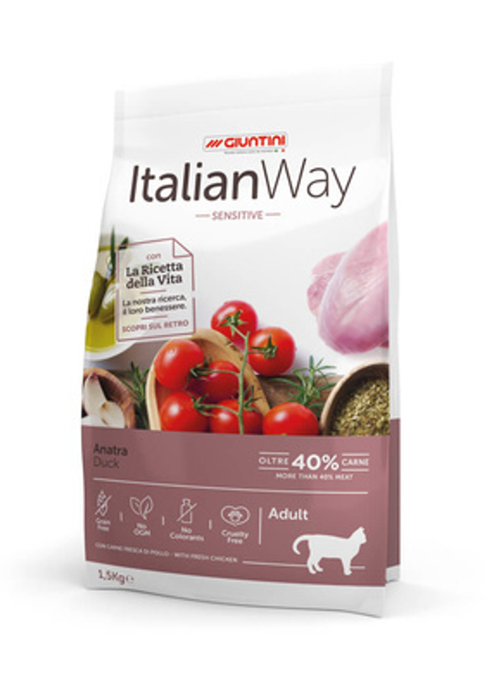 Italian Way Корм для кошек с чувствительным пищеварением со свежей уткой (ITALIAN WAY SENSITIVE DUCK) 1,5 кг