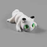 Мини котёнок пятнистые ушки, игрушка антистресс, 10 см., белый с черным