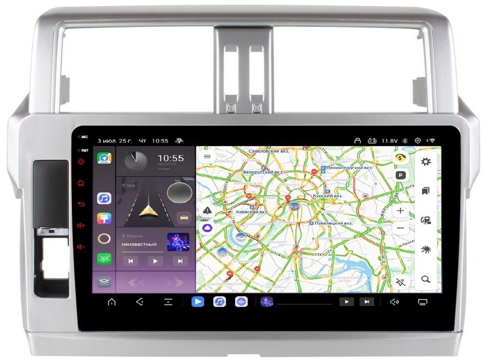 Магнитола для Toyota Land Cruiser Prado 150 2014-2017 - Kuberg QLed, Android 13, TS20, CarPlay, SIM-слот