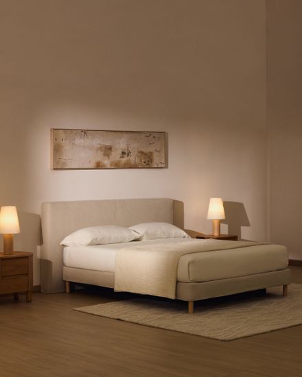 Изголовье Blok цвета экрю со съемным чехлом для кровати шириной до 180 см