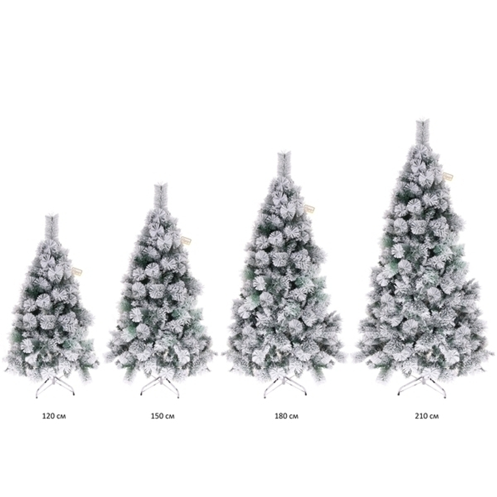 Елка «Зимняя метель» 210 см, ПВХ+леска с белым напылением (970 веток)