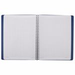 Тетрадь БОЛЬШОЙ ФОРМАТ (200x252 мм) В5, BRAUBERG "Office PRO", под кожу, гребень, клетка, 80 л., синий, 111048