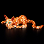 Подвижный рыжий кот Сфинкс, игрушка антистресс