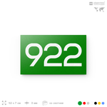 Номер на дверь 922, табличка на дверь для офиса, квартиры, кабинета, аудитории, склада, зеленая 120х70 мм, Айдентика Технолоджи