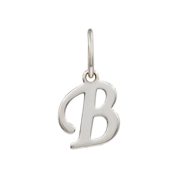 Подвеска в виде буквы А - кулон из серебра 925 пробы, вид спереди