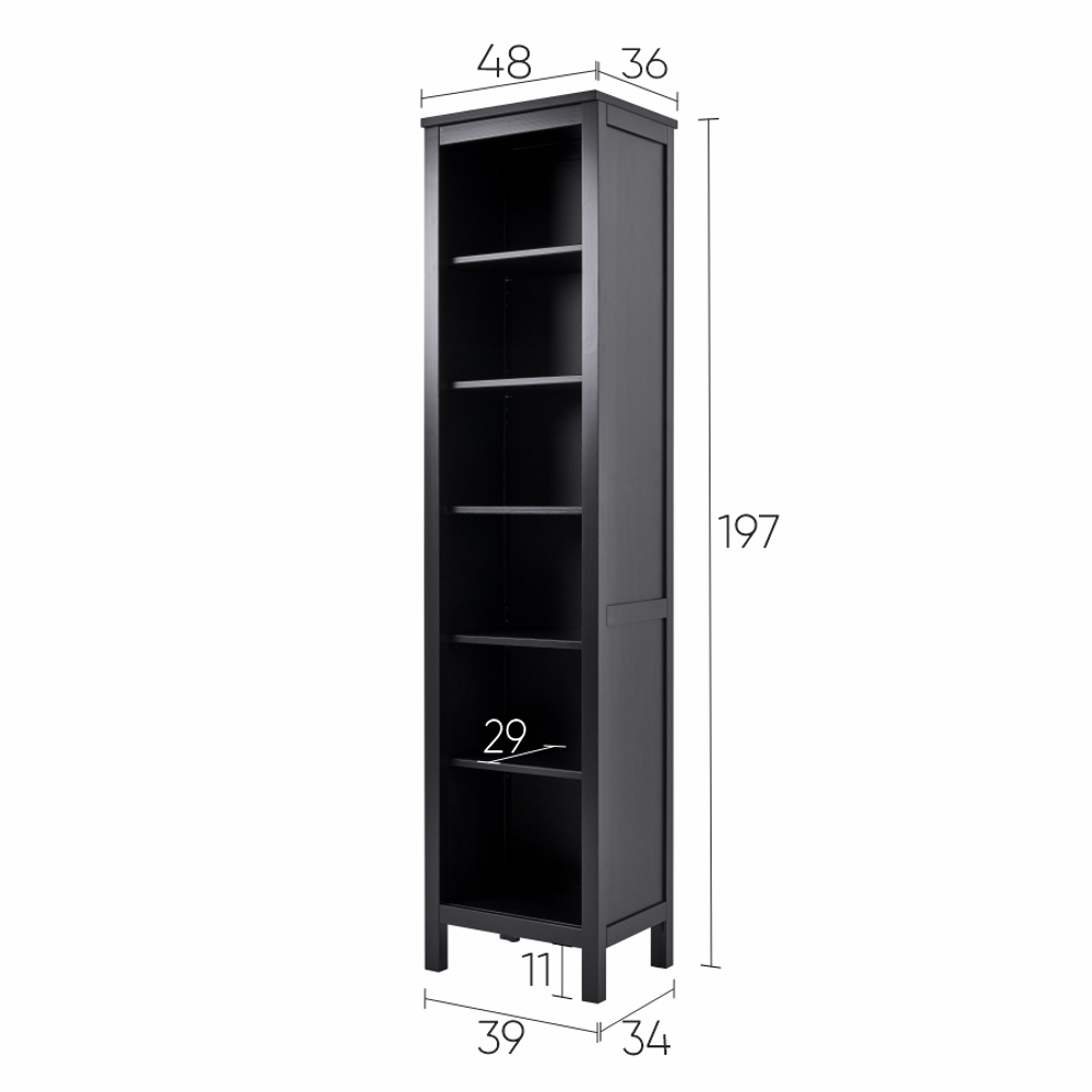 Стеллаж Хемнэс Hemnes/ Кымор, 49х198х37 см, черный