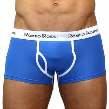 Мужские трусы боксеры голубые Romeo Rossi Boxer Brief RR365-6