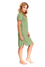 Женская сорочка свободного кроя с короткими рукавами (Размер: L) (Цвет: желтый)