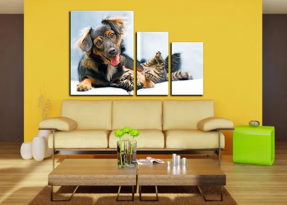 Модульная картина "Дружелюбная собака"