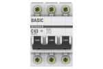 Автоматический выключатель ВА 47-29, С 63А, 230-400V, BASIC 3P, EKF