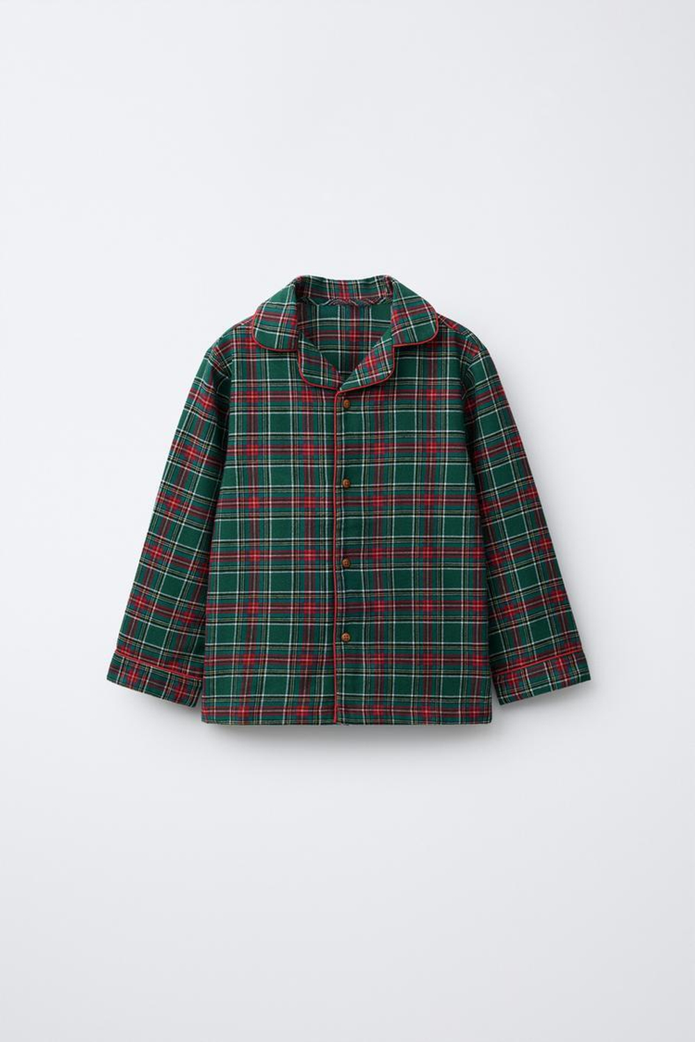 ZARA ФЛАНЕЛЕВАЯ ПИЖАМА В КЛЕТКУ, ЗЕЛЕНЫЙ