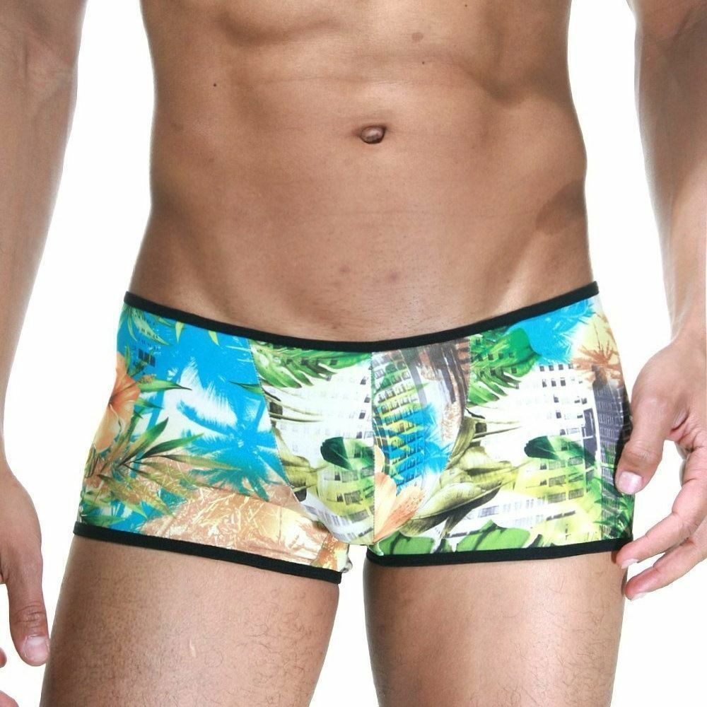 Мужские трусы хипсы белые с цветочным принтом Cosmos Colors MM30_YG