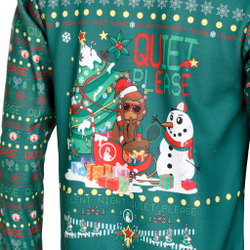Мужская кофта теннисная Quiet Please Ugly Christmas Sweatshirt Men - Green, Multicoloured