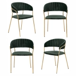 Комплект из 4-х стульев Bradex Home Turin зеленый, золотые ножки