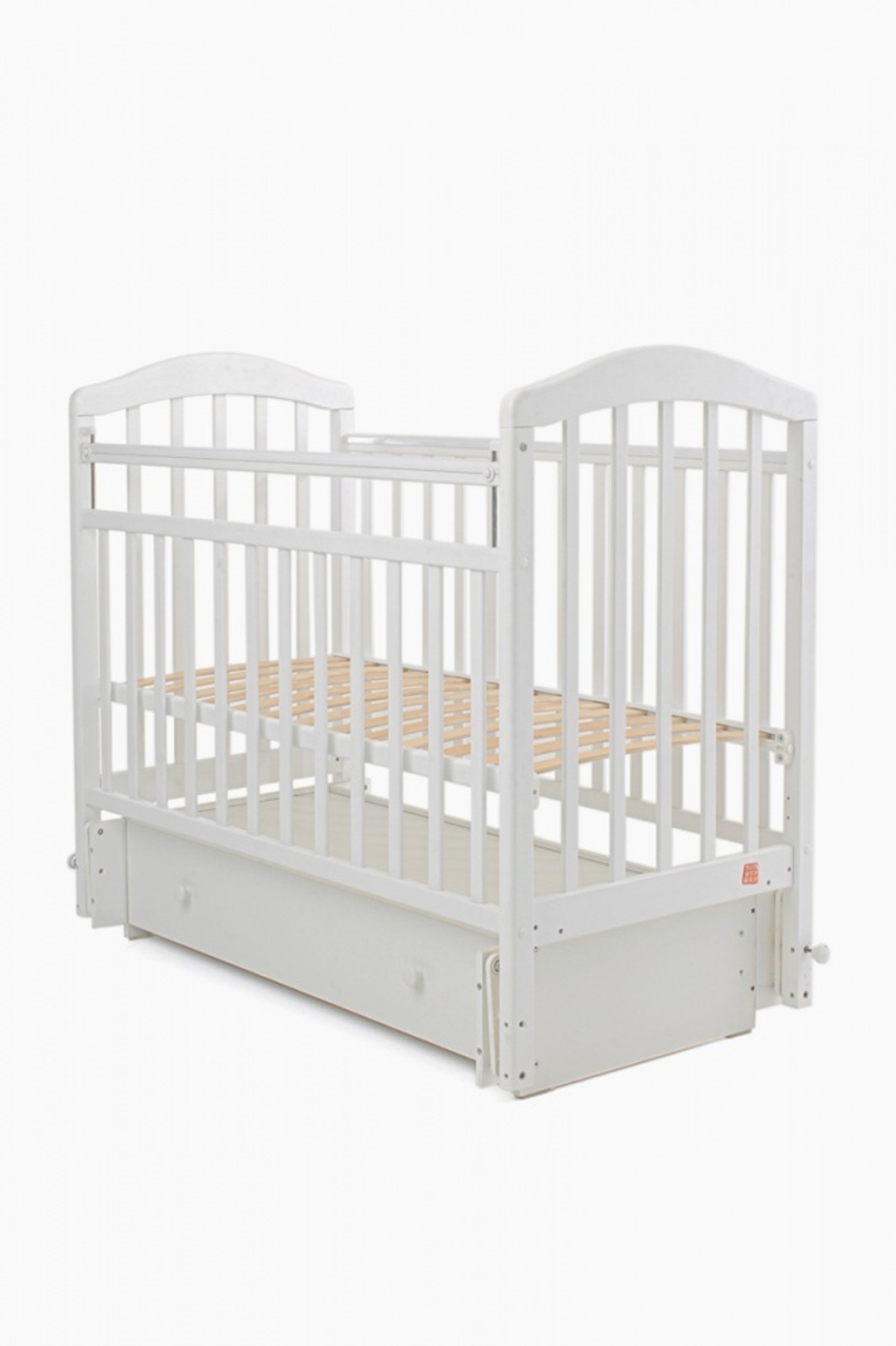 Кровать детская 120*60 "ЛИРА"-7 (арт.30) универ маят/ящ (белый)