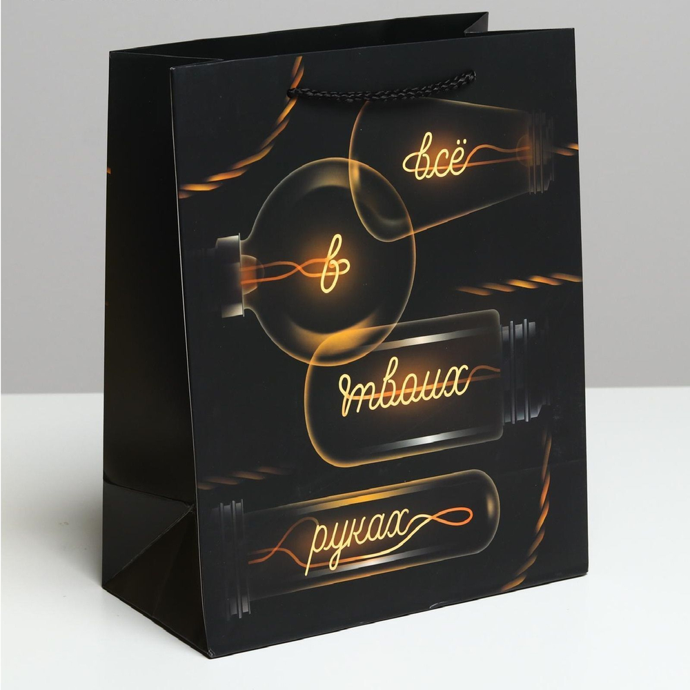 Подарочный пакет  Все в твоих руках  - 27 х 23 см.