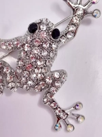 Брошь "Лягушка серебро"