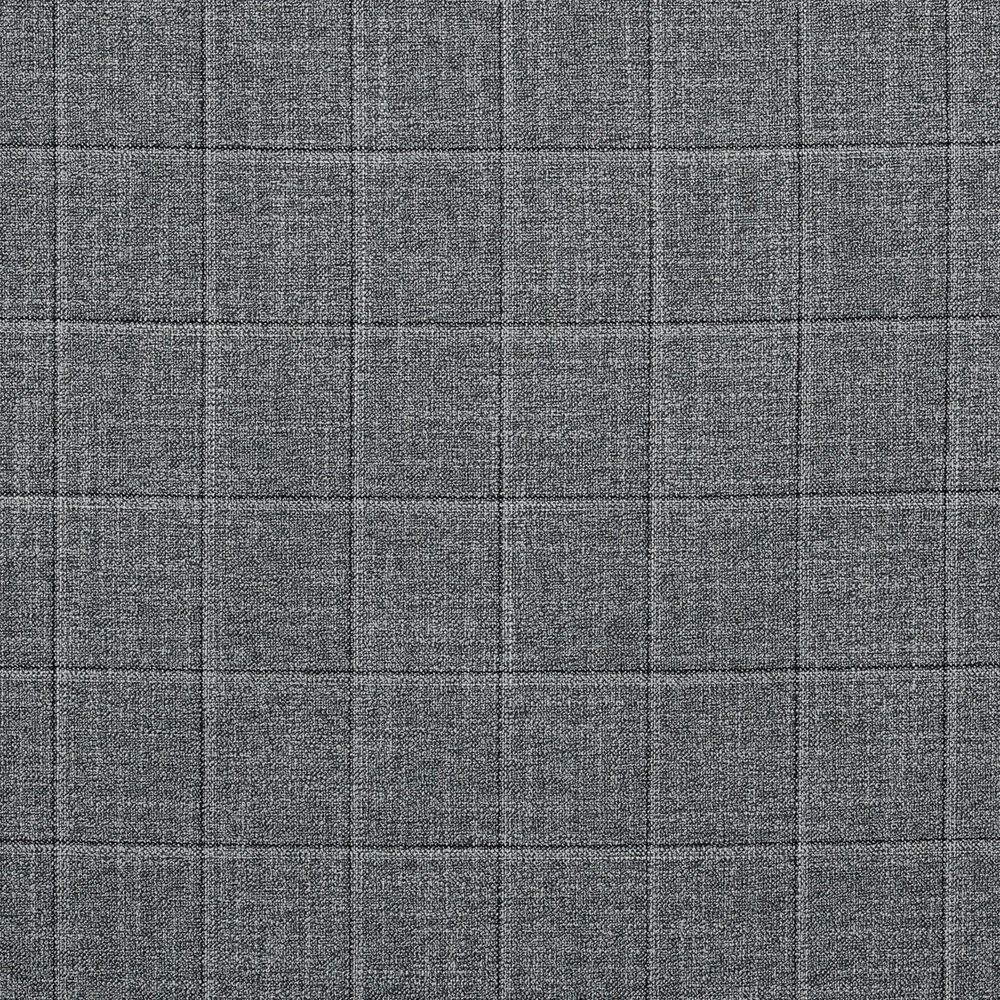 Шерстяная ткань с шёлком и льном серого цвета в клетку