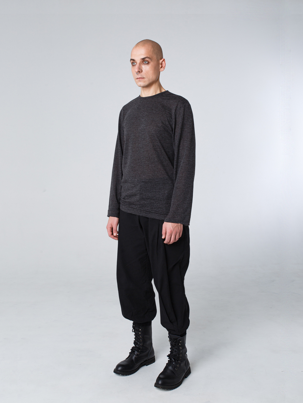 Лонгслив унисекс "Серость". Серый меланж