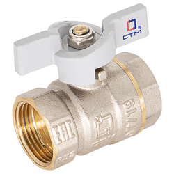 Кран CTM шар. для воды 1" г/г бабочка СТАНДАРТ CWFFB001