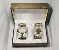 Набор из 2-х бокалов для коньяка "Охота на кабана" (подарочный футляр)